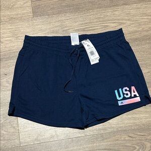 Adidas Women's Athletic Shorts with USA Graphic